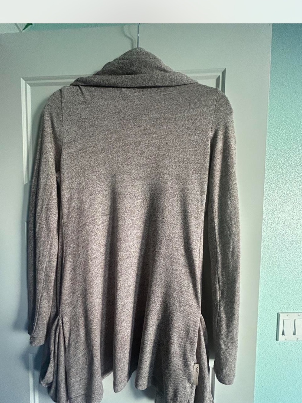 UGG Heathered Taupe Open-Front Draped Cardigan - Picture 3 of 6